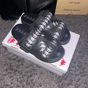 SOLD - 222 BANDA MITEL 1 SANDALS - BLACK WHITE